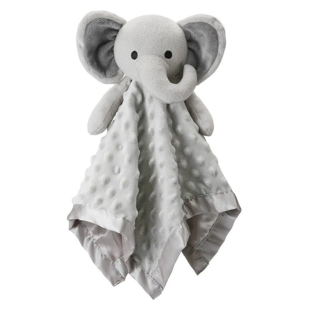 Pro‎ Goleem Elephant Lovey Soft Security Blanket Snuggle Toy Minky Satin Trim